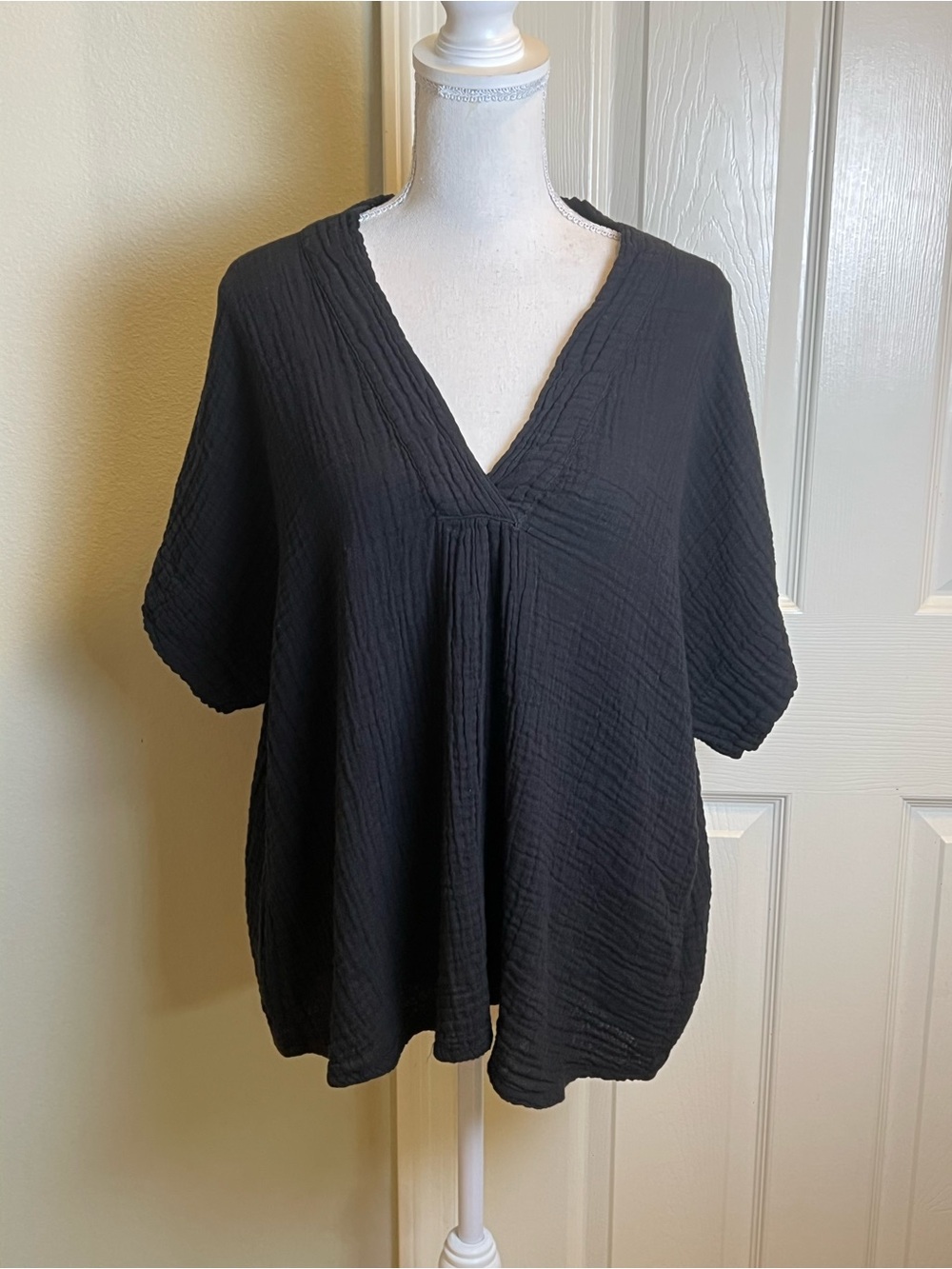 HONEST COTTON Gauze Cotton Short Sleeve Top